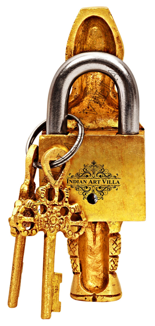 Pure brass guard design lock side view — Indian Art Villa
