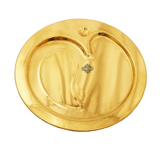 Pure Brass Om Design Pooja Thali Religious Spiritual Item