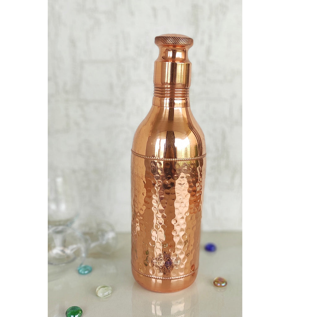 INDIAN ART VILLA Copper Hammered Set 2 Cocktail Shaker Bottle