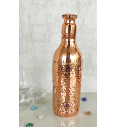 Pure Copper Hammered Set 2 Cocktail Shaker Bottle