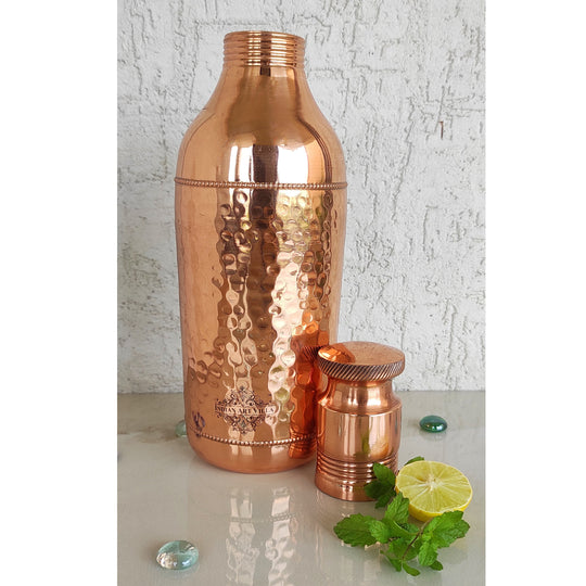 Pure Copper Hammered Set 2 Cocktail Shaker Bottle