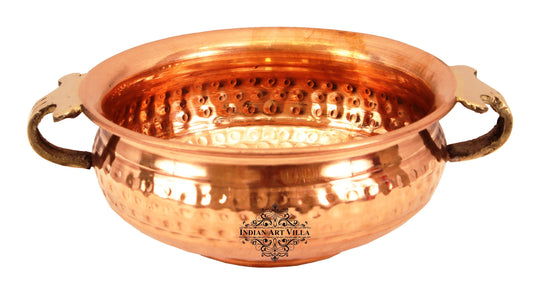 Pure copper Urli decorative platter full view — Indian Art Villa