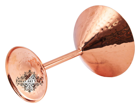 Indian Art Villa handcrafted steel with copper-plated martini glass with hammered finish, elegant barware.