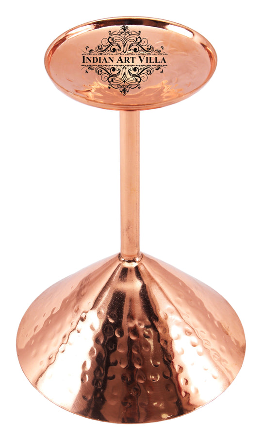 Indian Art Villa handcrafted steel with copper-plated martini glass with hammered finish, elegant barware.