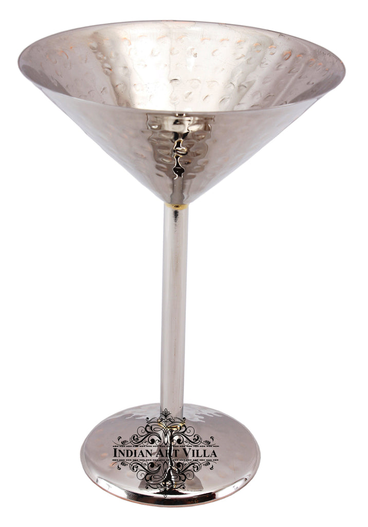 Indian Art Villa Pure Steel Hammered Design Champagne Cocktail Glass 250 ML