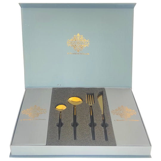 Pure Stainless Steel Black Gold Shine Finish  6x4=24 Pcs Cutlery Set