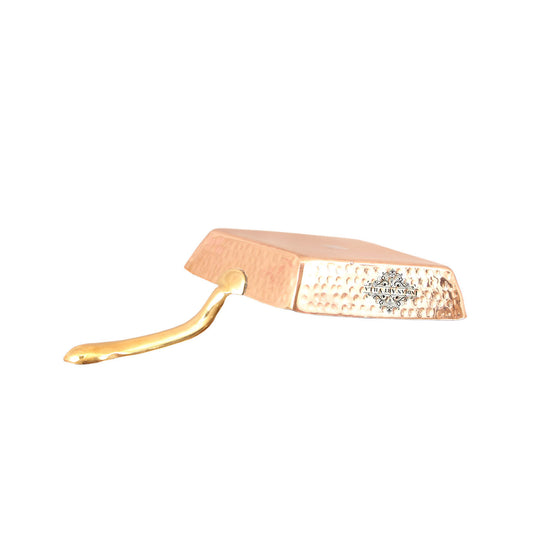 Copper Hammered Design Square Tadka  Pan with Inside Tin Lining- Serveware