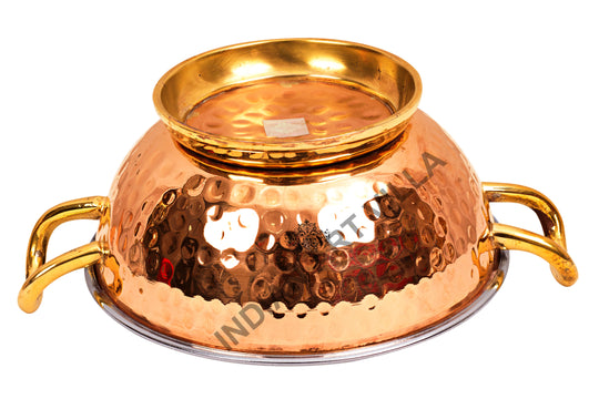 Steel Copper Mughlai Kadai