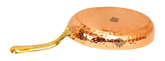 Pure copper cooking vessel with brass handle and tin interior designed for long-lasting durability and efficiency.