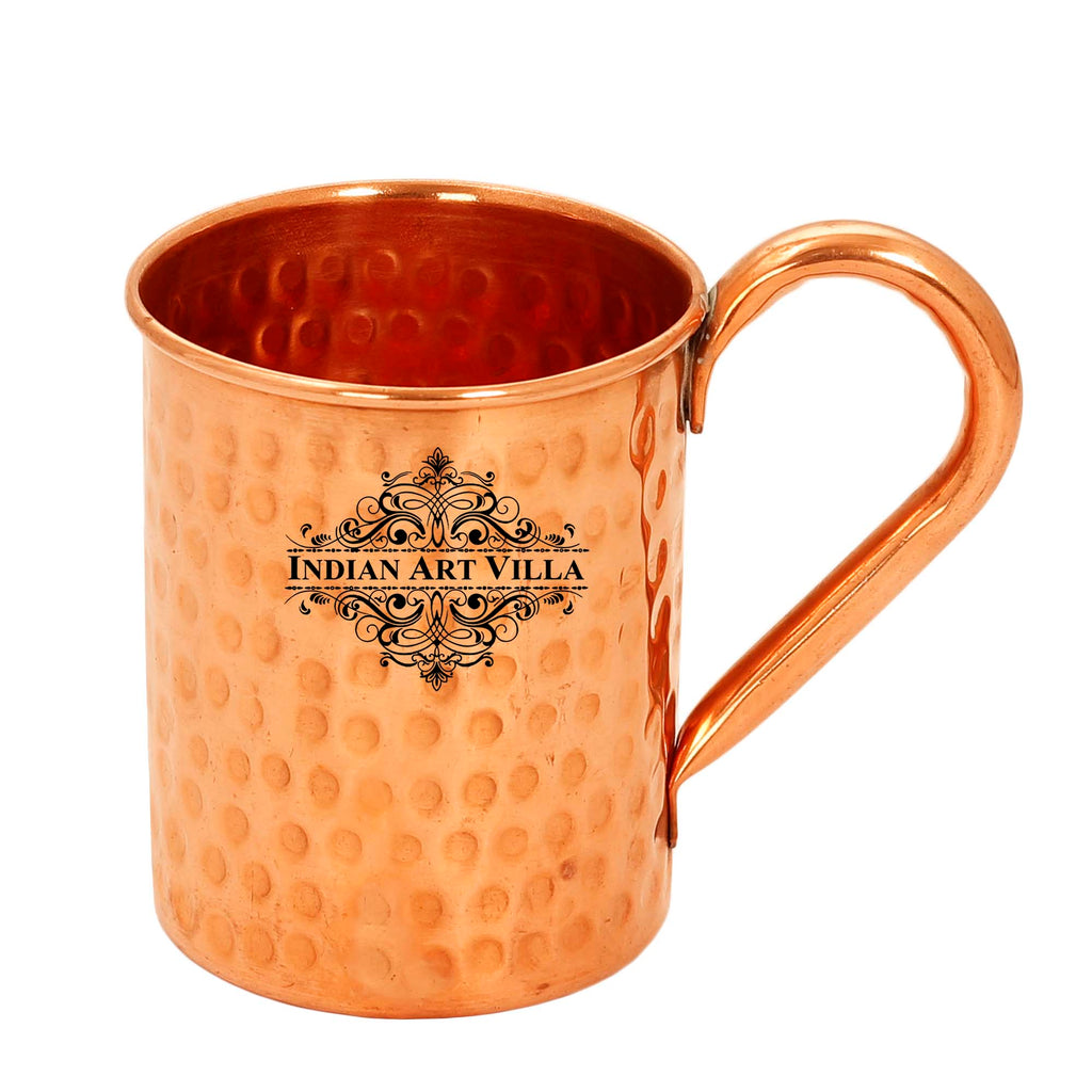 Indian Art Villa Pure Copper Hammered Design Moscow Mule Beer Mug Cup 415 ML