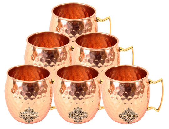 Pure Copper Hammered Moscow Mule Mug – Shine Finish