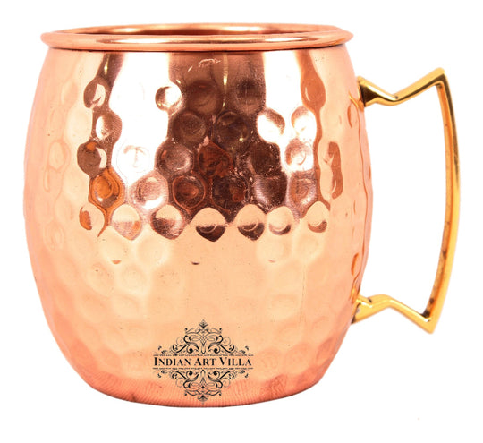 Pure Copper Hammered Moscow Mule Mug – Shine Finish