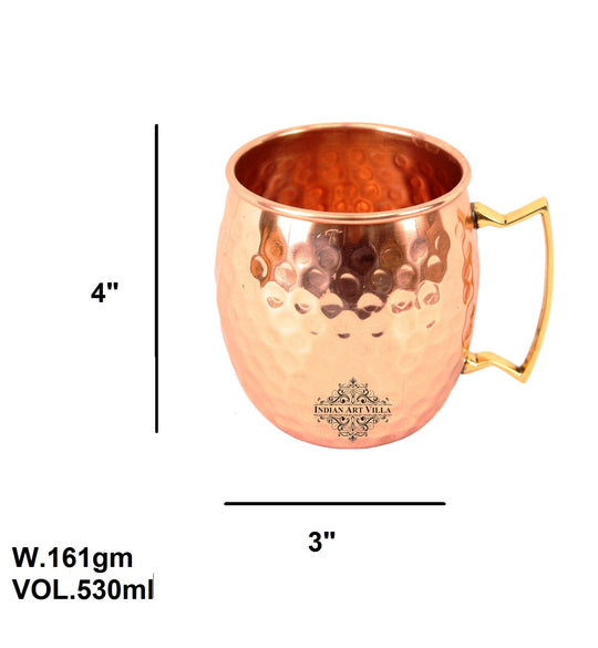 Pure Copper Hammered Moscow Mule Mug – Shine Finish