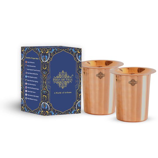Handcrafted Pure Copper Glass with Lid 300ml