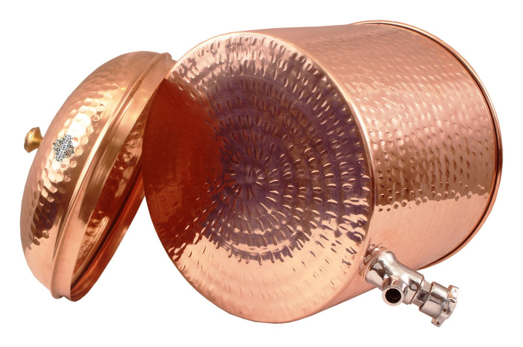 Indian Art Villa Copper Hammerd Design Joint Free Leak Proof Water Pot