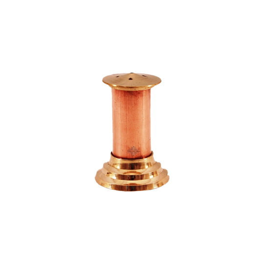 Handmade copper brass salt shaker front view — Indian Art Villa