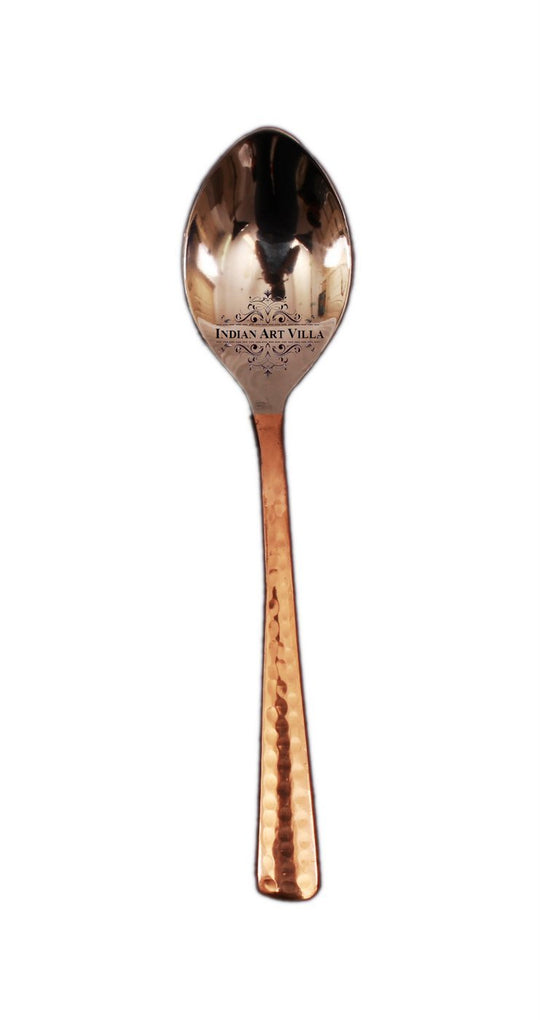 steel copper tea spoons with a hammered finish, perfect for those who enjoy stylish tea and coffee moments.