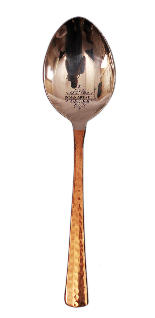 Indian Art Villa Pure Steel Copper Hammered Spoon 7" Inches Length