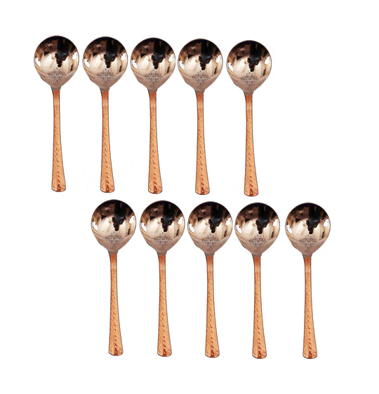 Steel Copper Soup Spoon, Flatware, Tableware Home Hotel Restaurant, Length 17.78 cm