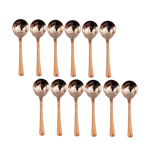 Steel Copper Soup Spoon, Flatware, Tableware Home Hotel Restaurant, Length 17.78 cm