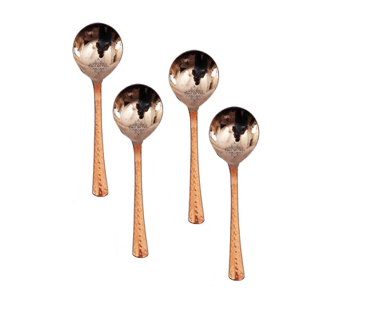 Steel Copper Soup Spoon, Flatware, Tableware Home Hotel Restaurant, Length 17.78 cm