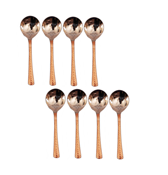 Steel Copper Soup Spoon, Flatware, Tableware Home Hotel Restaurant, Length 17.78 cm