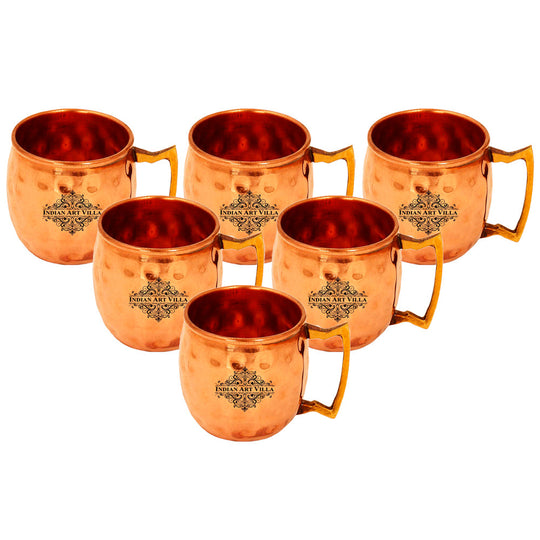 Copper shot mug hammered 50 ML white background — Indian Art Villa
