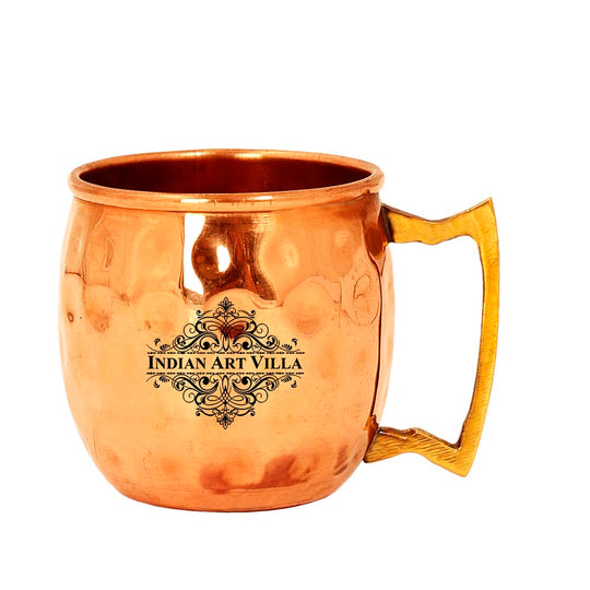 Copper shot mug hammered design 50 ML side view — Indian Art Villa