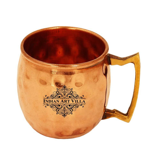Copper shot mug hammered 50 ML close-up — Indian Art Villa