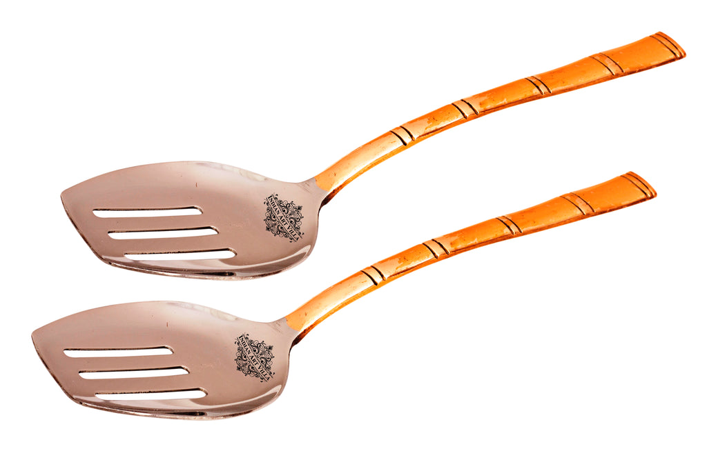 Indian Art Villa Pure Steel Copper Handmade Spatula Turner Spoon