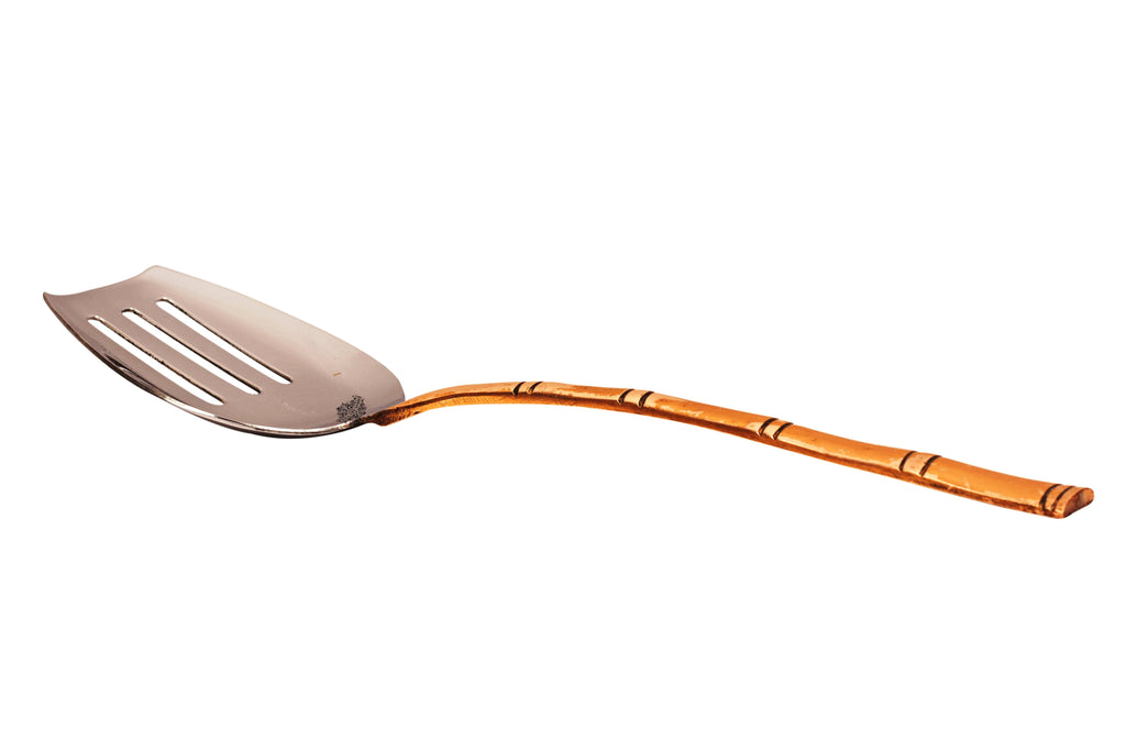 Indian Art Villa Pure Steel Copper Handmade Spatula Turner Spoon
