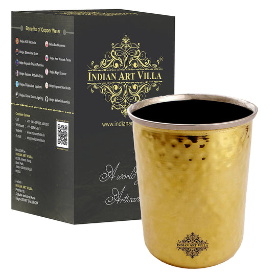 Premium quality pure steel brass glass with a beautiful hammered finish ideal for both daily use and special occasions