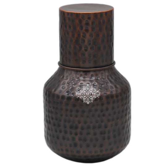Copper Hammered & Embossed Shine Finish Ghada Shape bedroom bottle