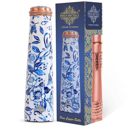 Pure Copper Bottle with Slim Tube Pyramid Shape – 750 ML