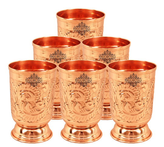 Pure Copper Designer Glass with Bottom  350ml
