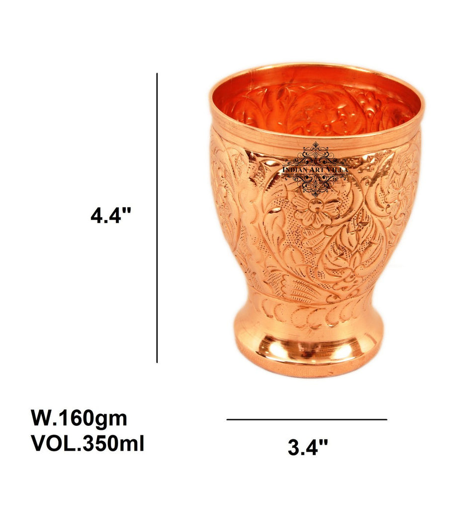 Indian Art Villa Pure Copper Big Flower Design chauda Matha Glass