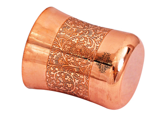 Embossed copper tumbler for hydration use
