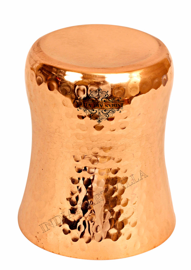 Indian Art Villa Copper Curved Glass, Hammered Design, 300 ML