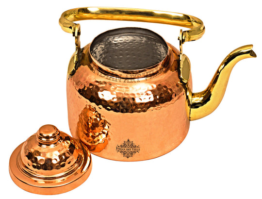 Pure Copper Mughlai Tea Pot with Inner Lining