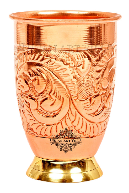 Embossed design copper tumbler for home use