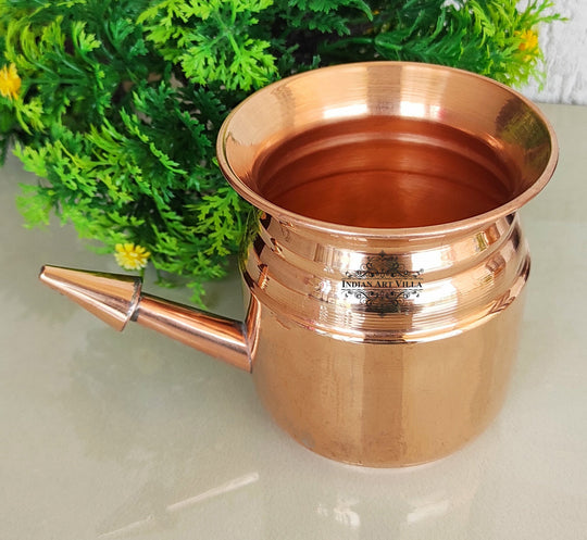 Pure Copper Handmade Ramjhara, NetiPot,  used to Yoga Purposes Item, Drinkware, Serveware
