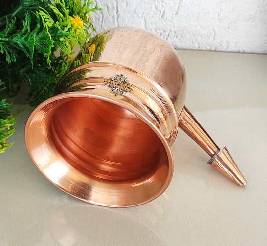 Pure Copper Handmade Ramjhara, NetiPot,  used to Yoga Purposes Item, Drinkware, Serveware