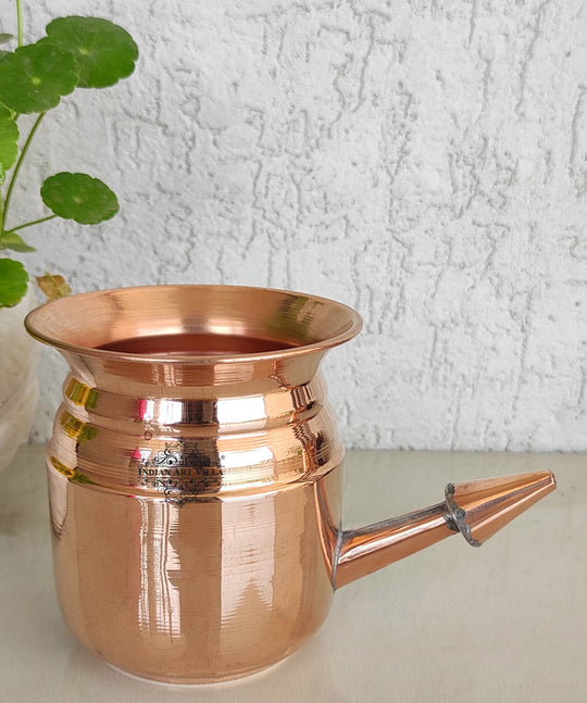 Pure Copper Handmade Ramjhara, NetiPot,  used to Yoga Purposes Item, Drinkware, Serveware