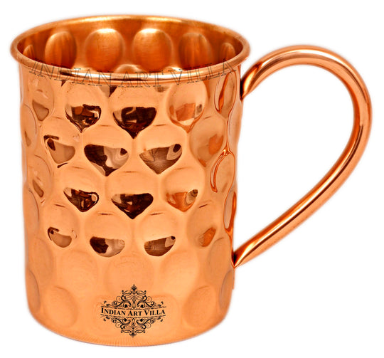 Stylish Big Diamond Design Copper Beer Mug – Handcrafted 100% Pure Copper Cup for Bars, Kitchens, and Party Drinkware.