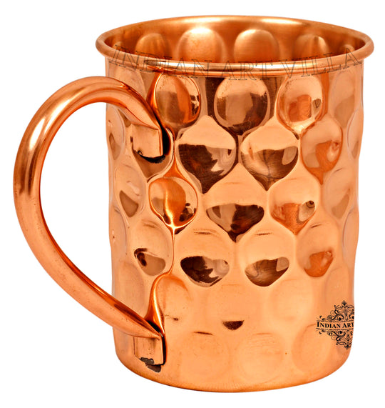 Stylish Big Diamond Design Copper Beer Mug – Handcrafted 100% Pure Copper Cup for Bars, Kitchens, and Party Drinkware.