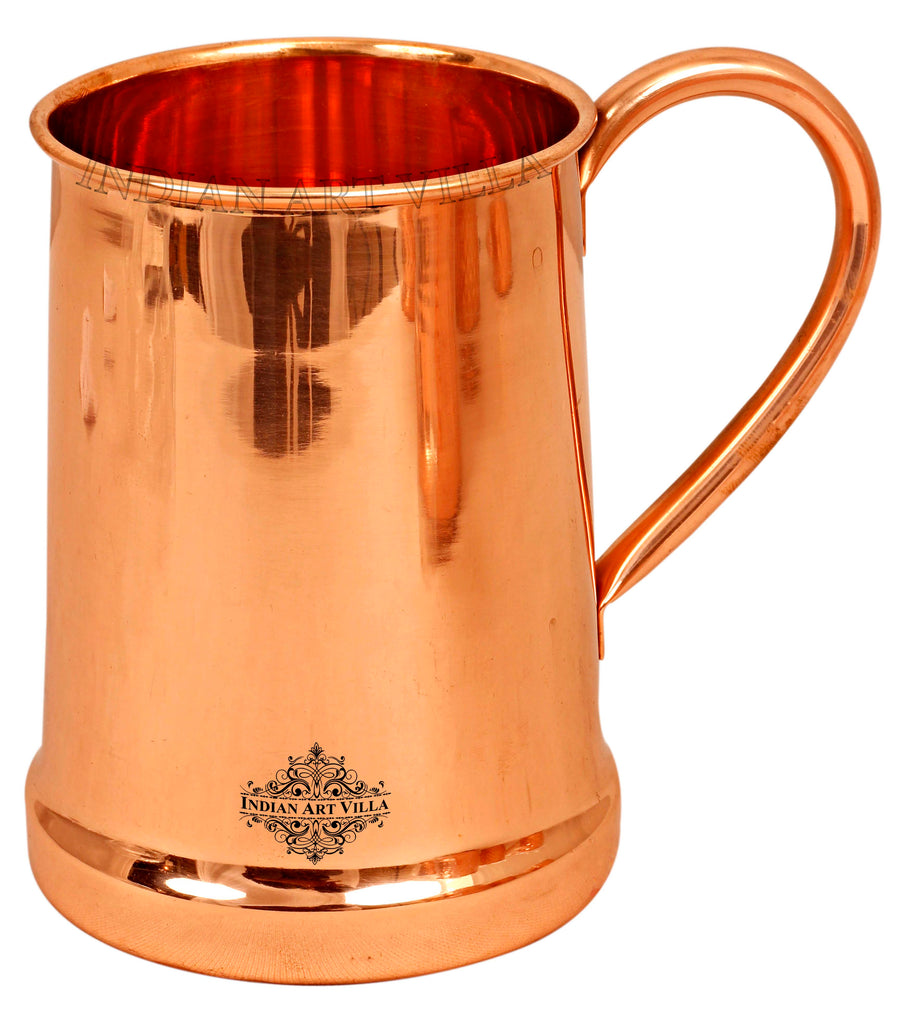Indian Art Villa Pure Copper Plain Design Beer Mug