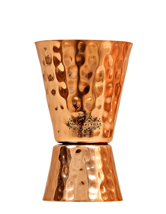 Hammered Copper Shot Glasses – Dual-Sided Jigger Design for Measuring, Party Drinks, Bartending & Home Bar Use.