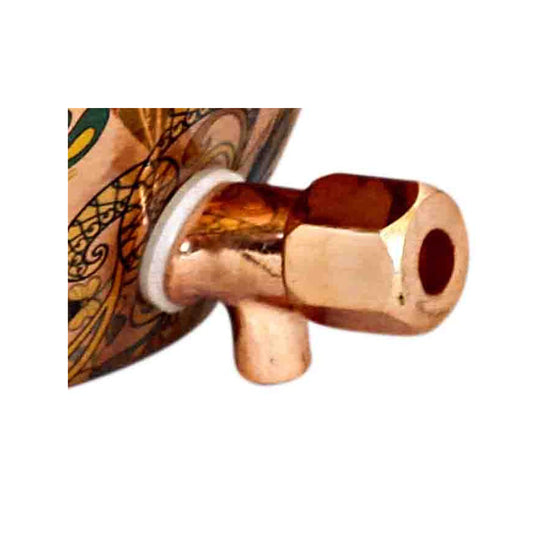 5 litre round copper matka with tap – large spherical tamba matka with tap for family water – copper water dispenser