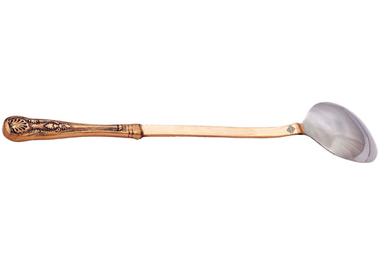 Pure steel copper ladle spoon serving dishes full view — Indian Art Villa