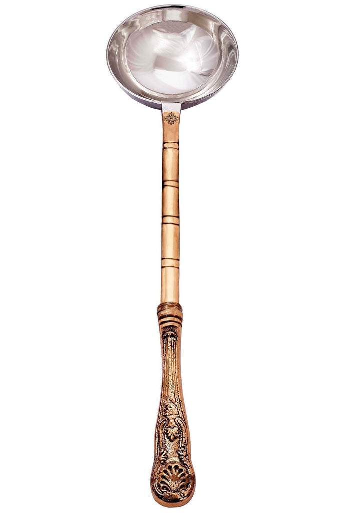 Indian Art Villa Pure Steel Copper Ladle Spoon Serving Dishes Home Hotel Restaurant Tableware